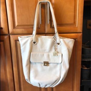👛DKNY Large White Leather Bag